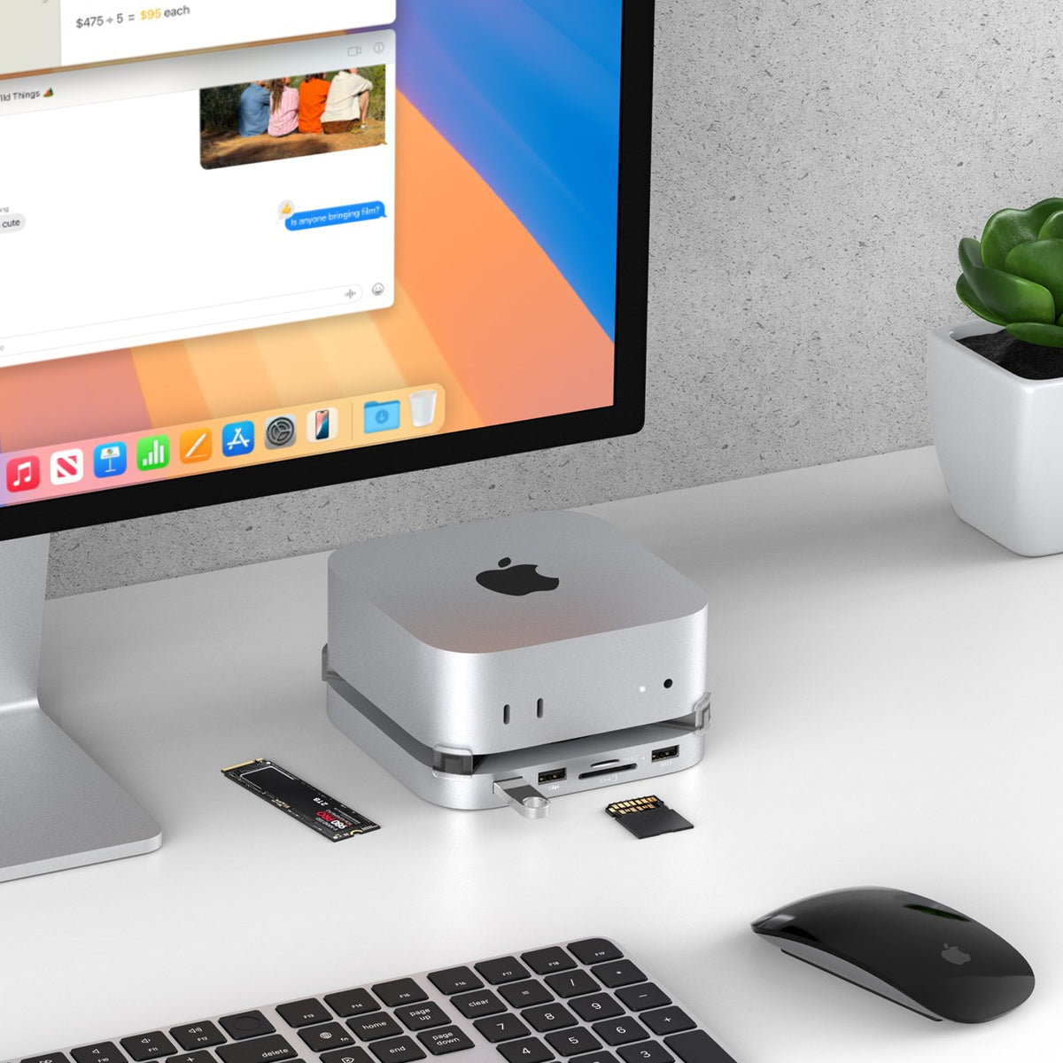 M.2 SSD Hub Docking Station for Mac Mini M4 2024 8w1 10 Gb/s USB SD microSD Packaging status original