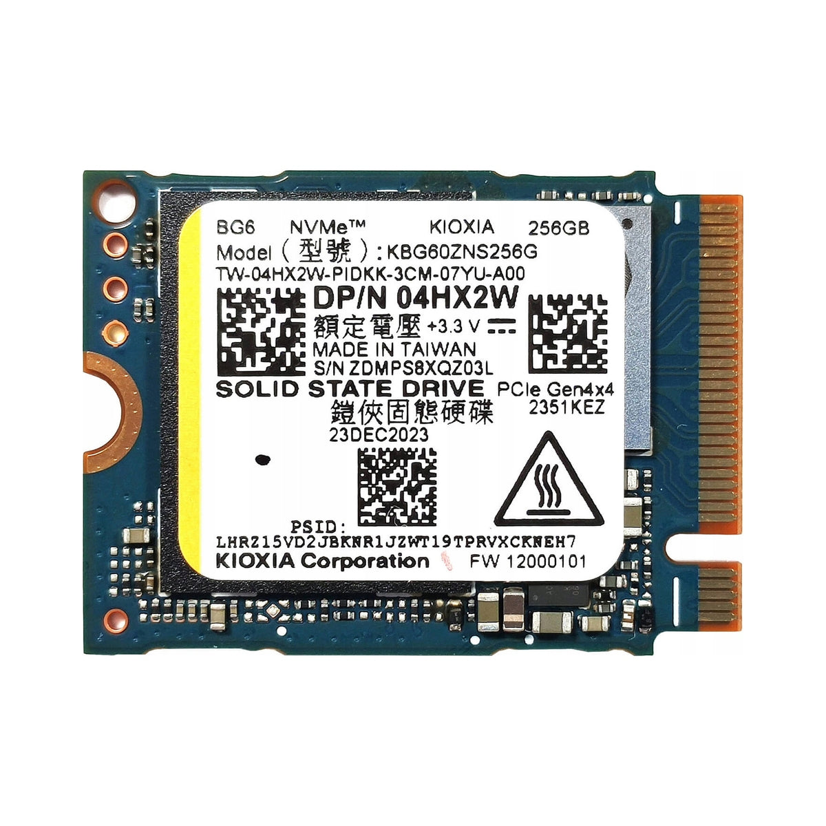M.2 SSD Kioxia 2230 PCIe x4 Gen4 NVMe 256GB KBG60ZNS256G BG6