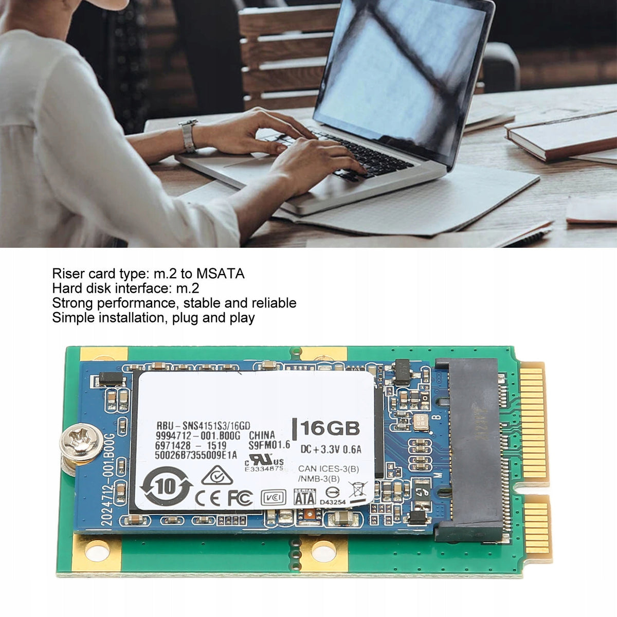 M.2 TO MSATA ADAPTER 16GB HARD DRIVE CARD Disk capacity other