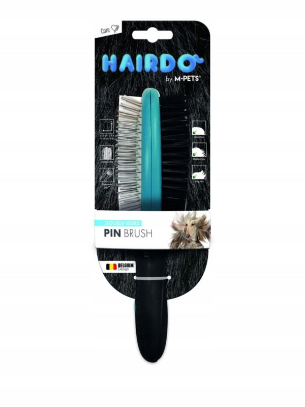 M-PETS Dog Brush Hairdo Double Sided Pin Brush For Hair