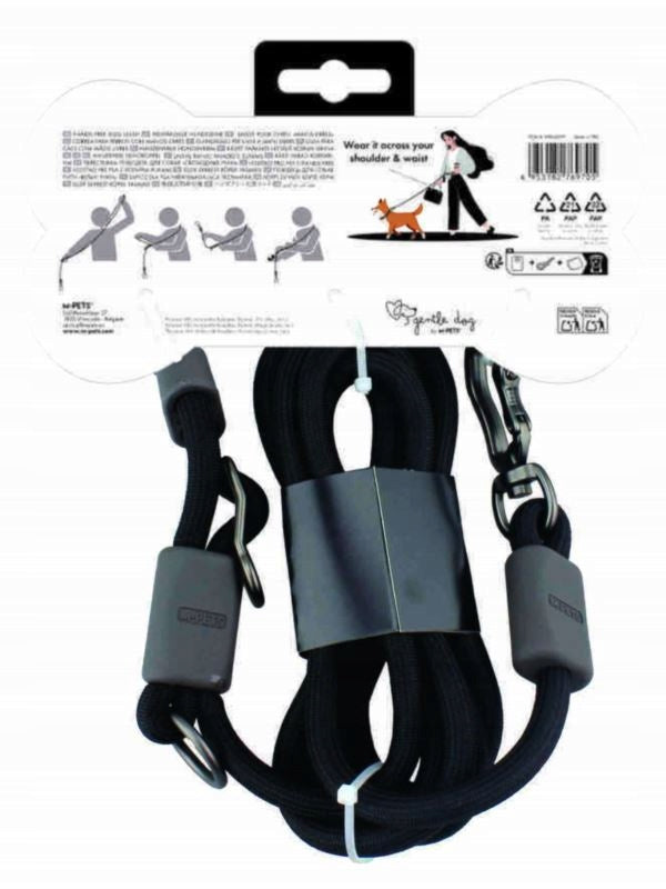 M-PETS GENTLE DOG Dog Adjustable Lanyard Hands-Free black