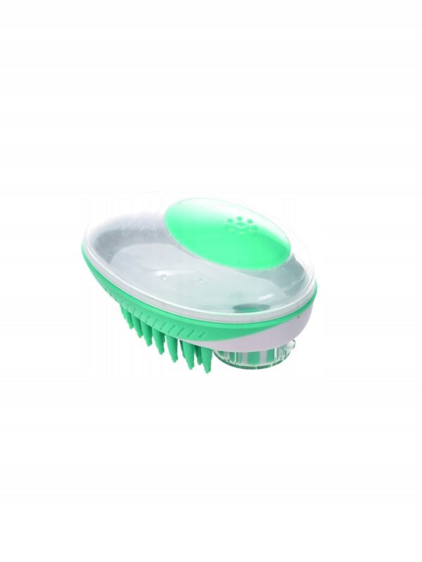 M-PETS RUBEAZ Brush with liquid dispenser - green