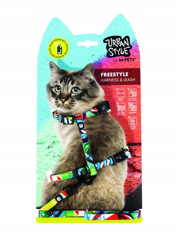 M-PETS URBANSTYLE CAT HARNESS + FREESTYLE CAT LEASH