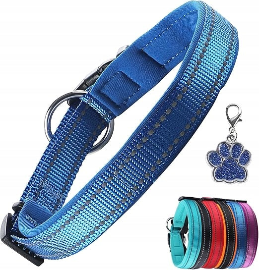 M Reflective and Adjustable Neoprene Dog Collar + Breathable