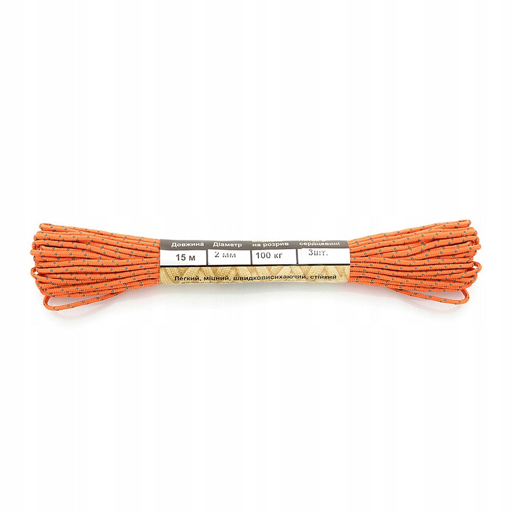 M-TAC Paracord Minicord 15m Reflective Orange Packaging status original
