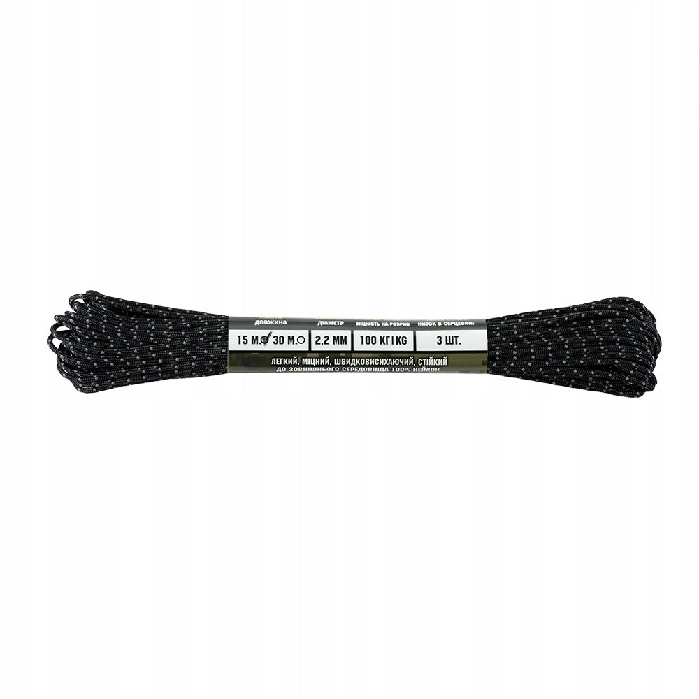 M-Tac Paracord Tactical Minicord Mil-Spec Black Reflective 15 m Manufacturer code 10546299
