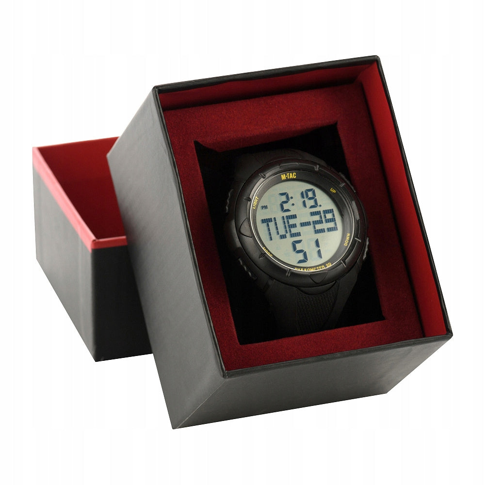 M-Tac Tactical Watch With Pedometer Black Men's Sports Stopwatch Timer Brand M-Tac