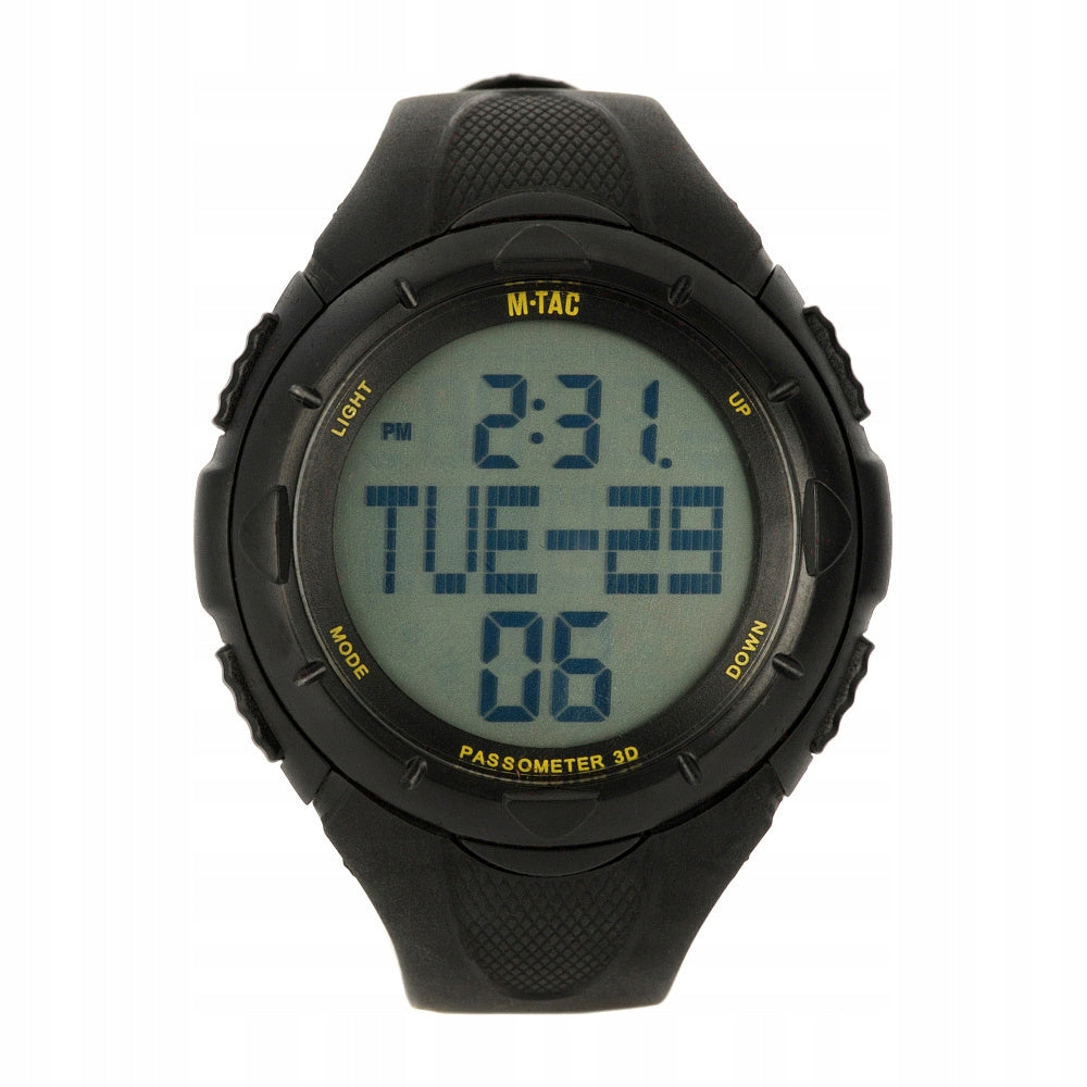 M-Tac Tactical Watch With Pedometer Black Men's Sports Stopwatch Timer