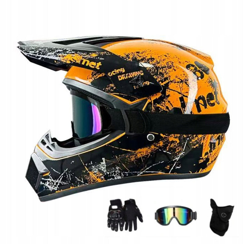 M cross/enduro children's motorcycle helmet with goggles and gloves Manufacturer no brand