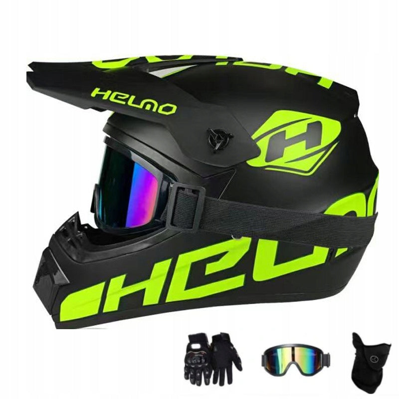 M cross/enduro children's motorcycle helmet with goggles and gloves
