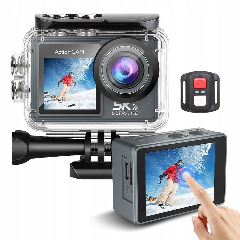 M40TR Dual-Screen Touchscreen Action Camera with 64GB Memory,5K/30FPS,50MP
