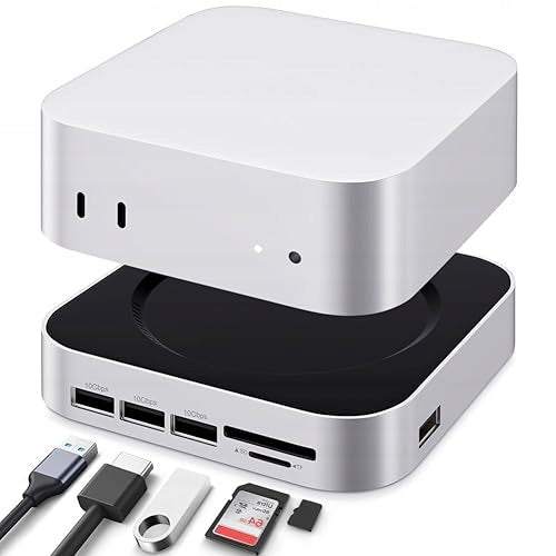 MAC MINI M4 12IN1 DOCKING STATION NVME SSD ENCLOSURE CARD READER FOR HOME