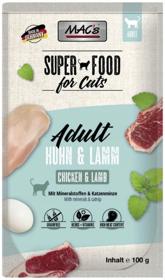 MAC'S CAT ADULT CAT FOOD WITH CHICKEN AND LAMB 100g