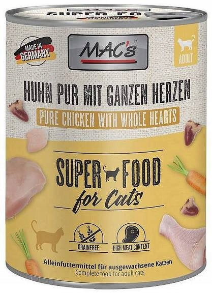 MAC'S CAT ADULT FOOD WITH CHICKEN AND POULTRY HEARTS FOR CAT 800g