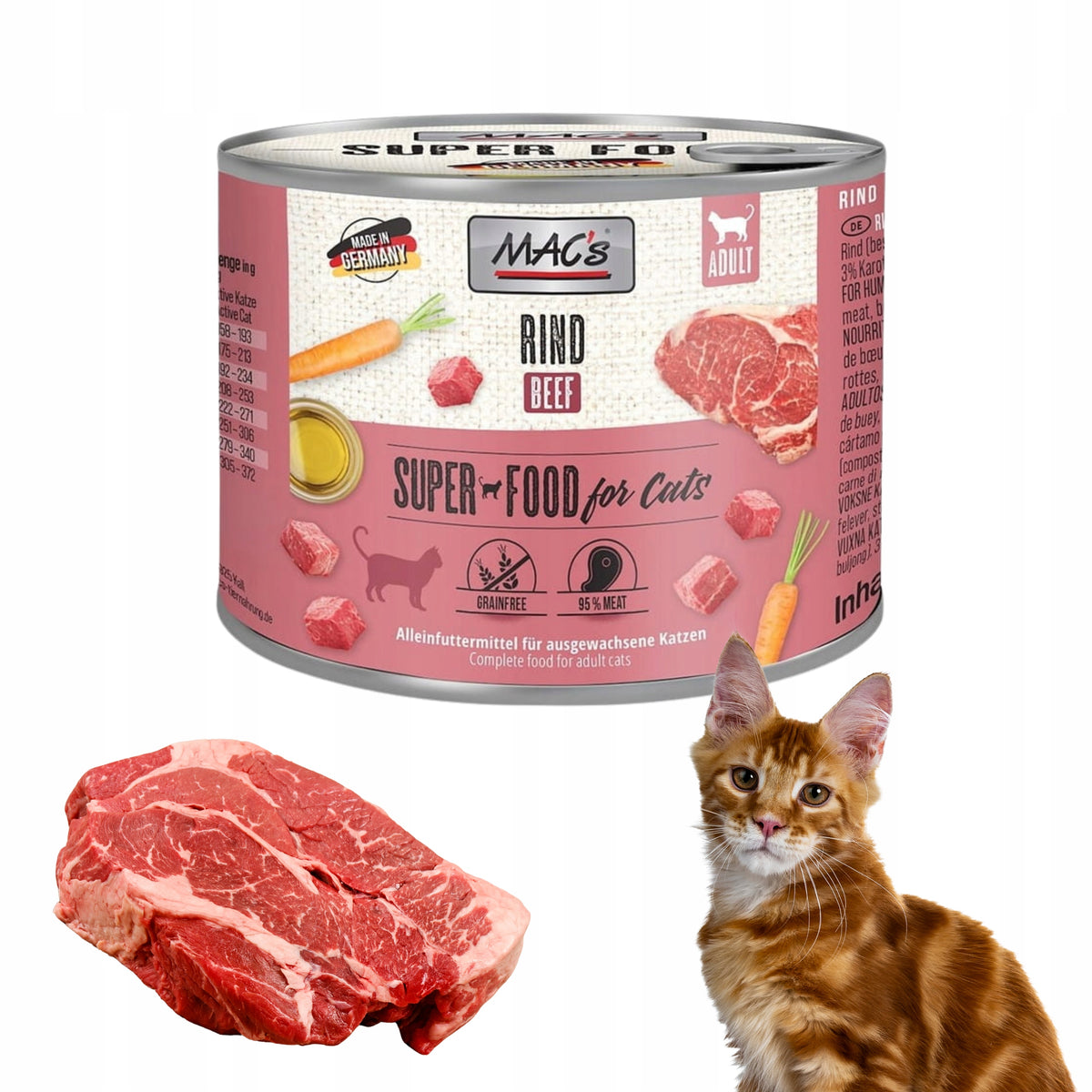 MAC'S CAT Wet Cat Food Beef 200g