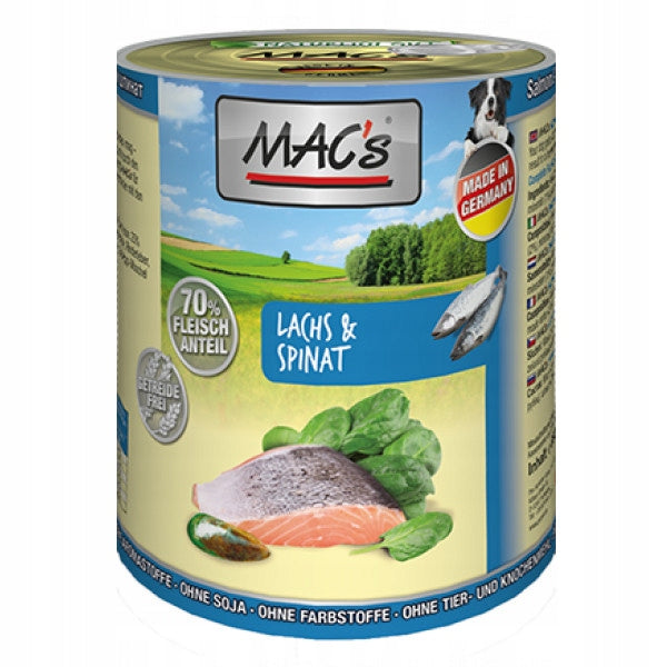 MAC'S DOG ADULT WITH SALMON AND SPINACH 400g Brand Mac's