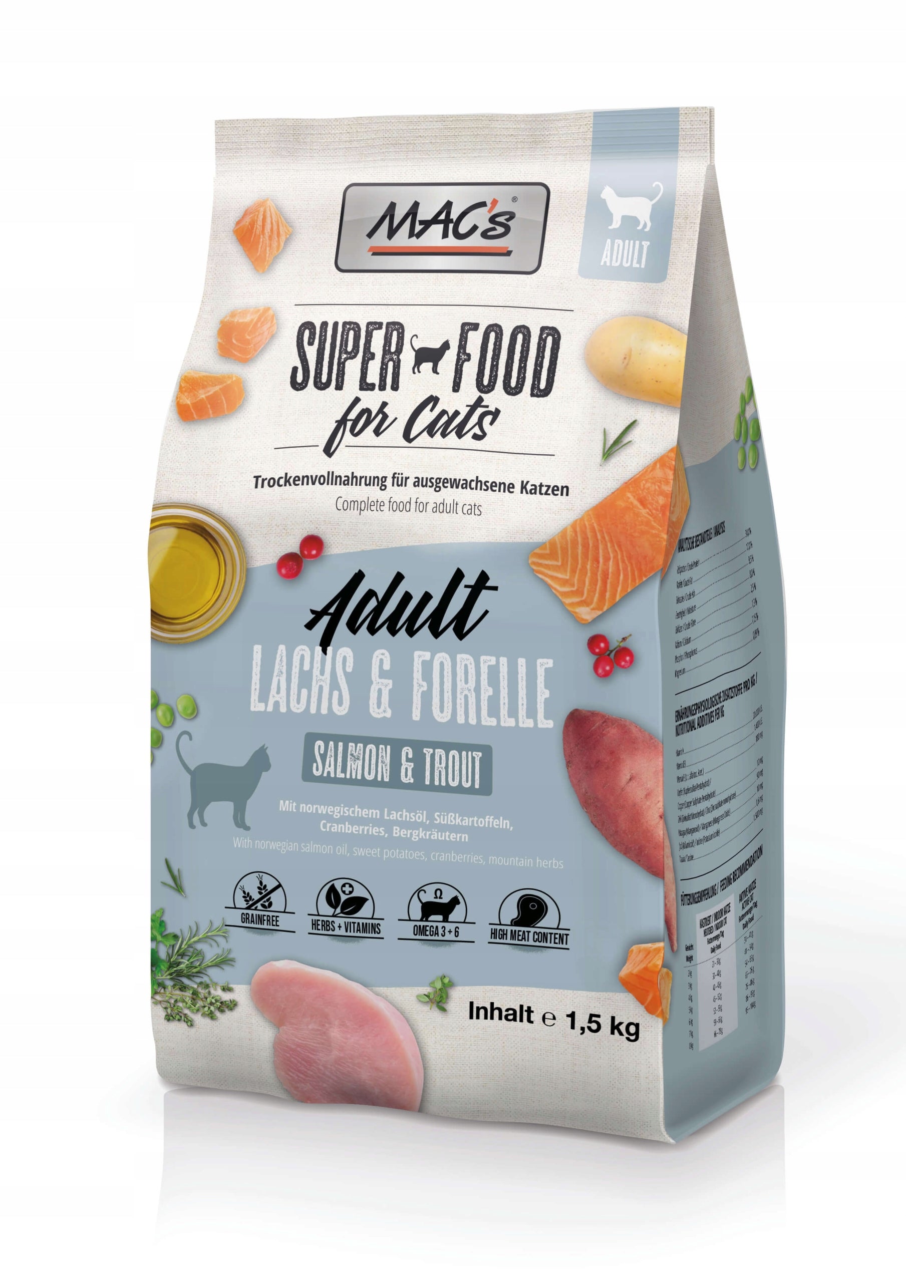 MAC's Adult Cat Salmon Trout 1,5kg Number of pieces in the package 1 pcs