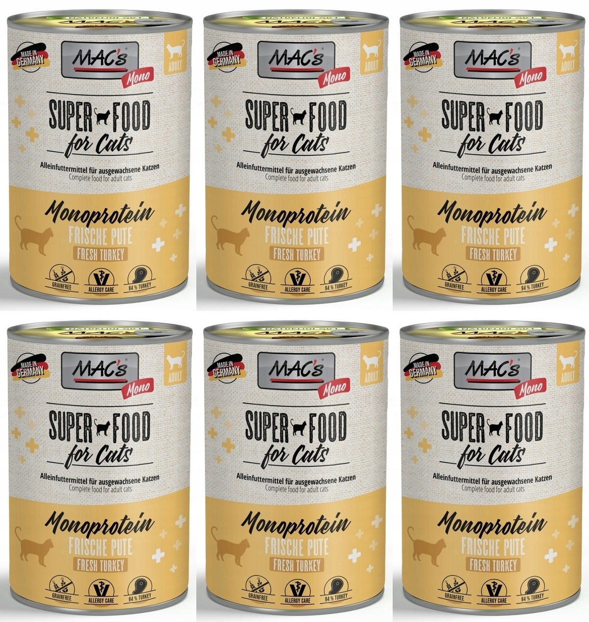 MAC's CAT Monoprotein Turkey 6 Cans 400 g