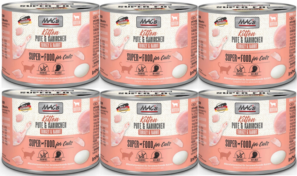 MAC's Cat | Kitten | Turkey rabbit 6x200g