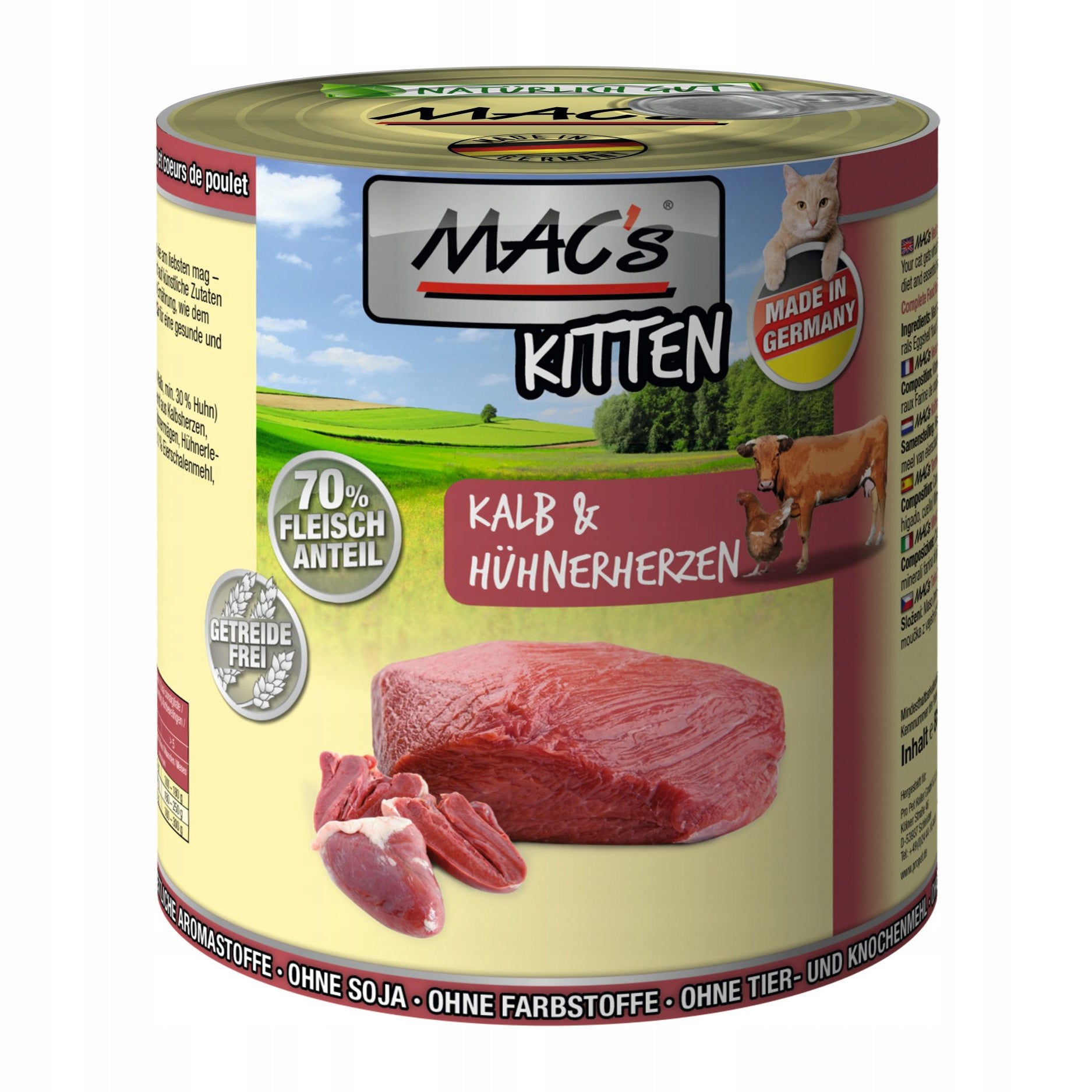 MAC's Cat | Kitten | Veal and chicken hearts 800g Brand Mac's
