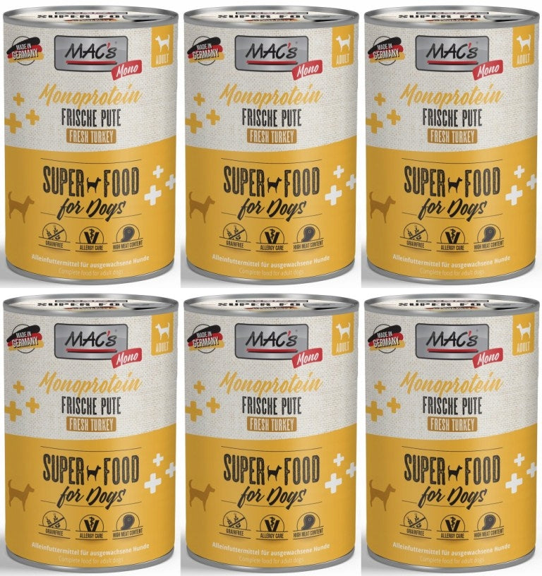 MAC's DOG Monoprotein Turkey 6 Cans 400 g