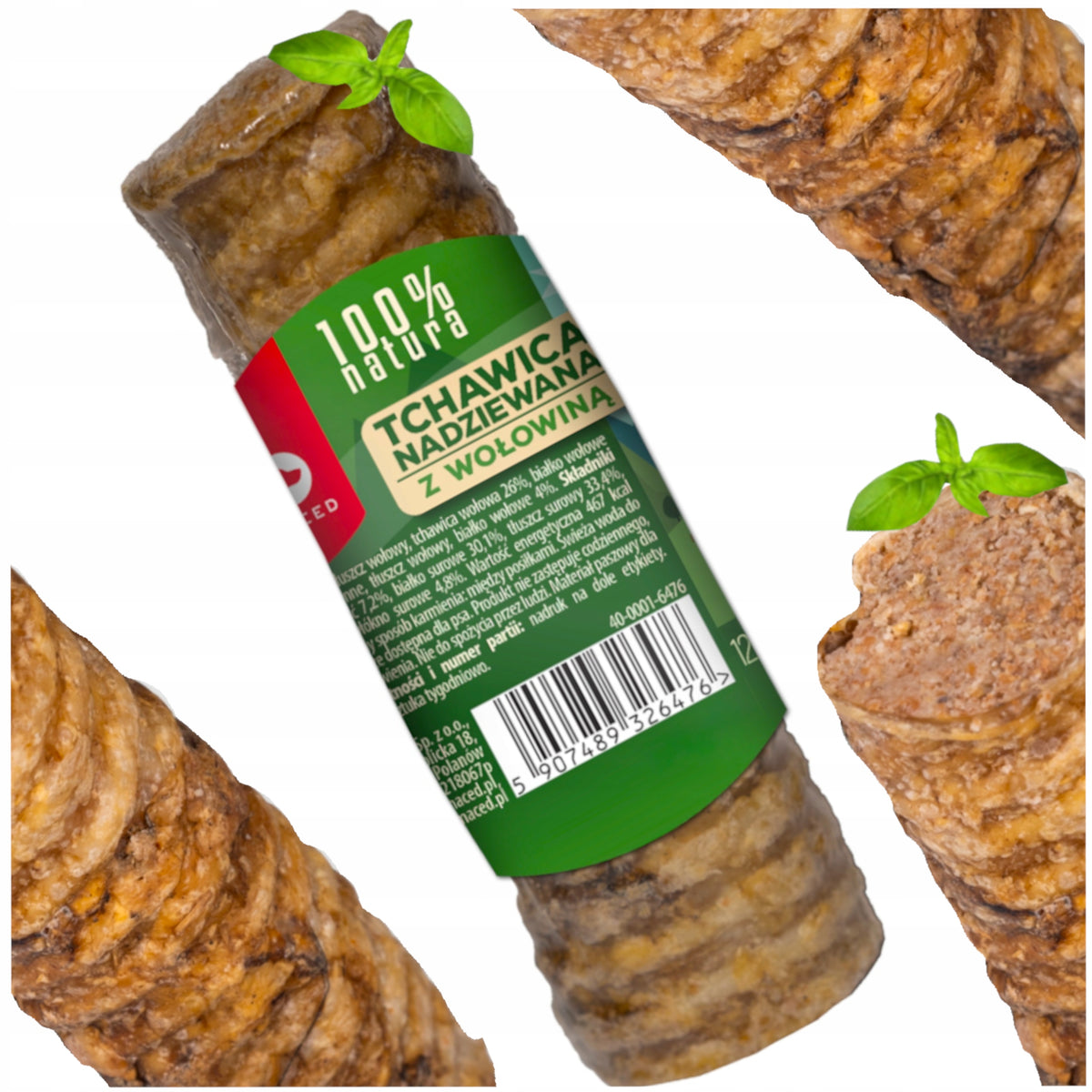 MACED DOG TREAT TRACHEA STUFFED WITH BEEF TREATS 120G