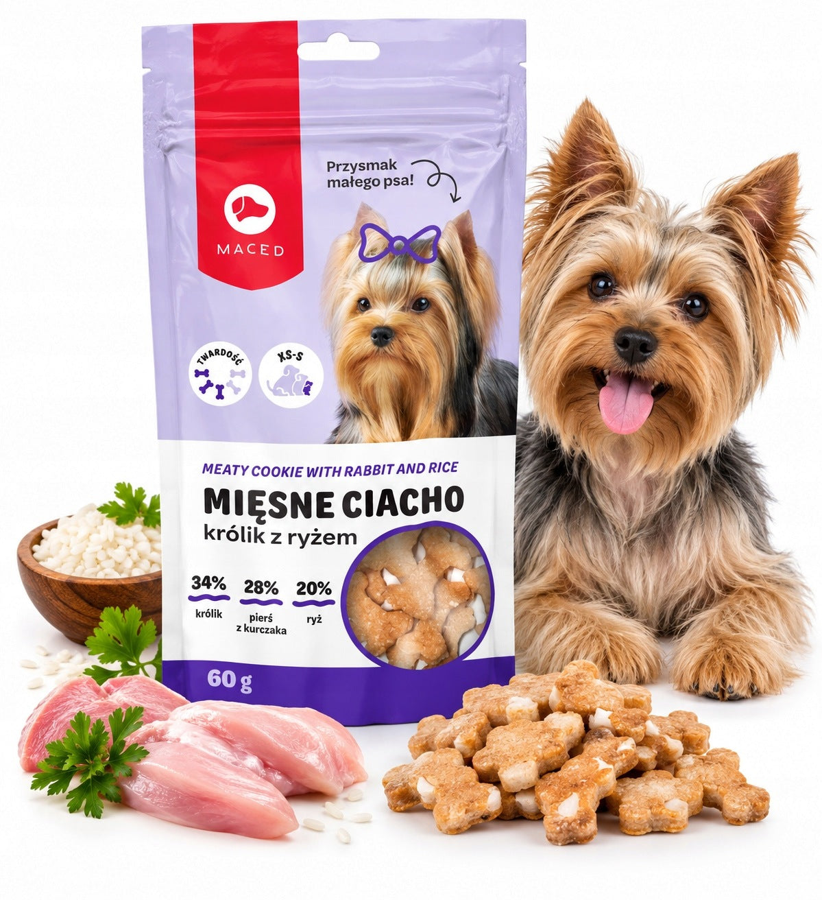 MACED Meat Cakes Rabbit with Rice Treat of a Small Dog 60g
