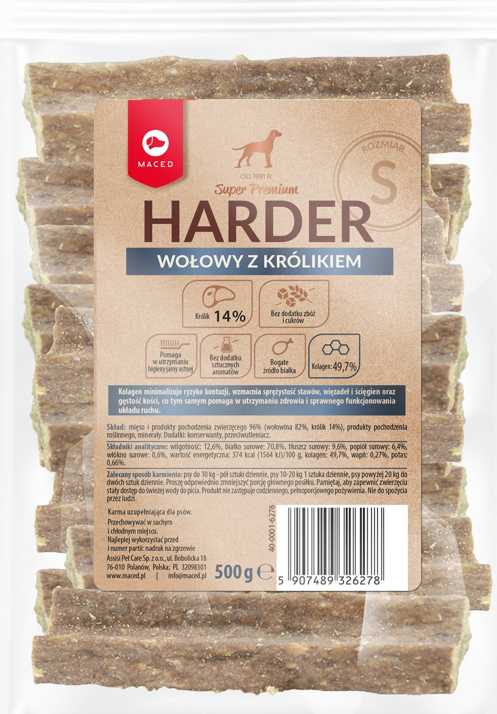 MACED Treat Dog Teether Harder Beef with Rabbit 500G