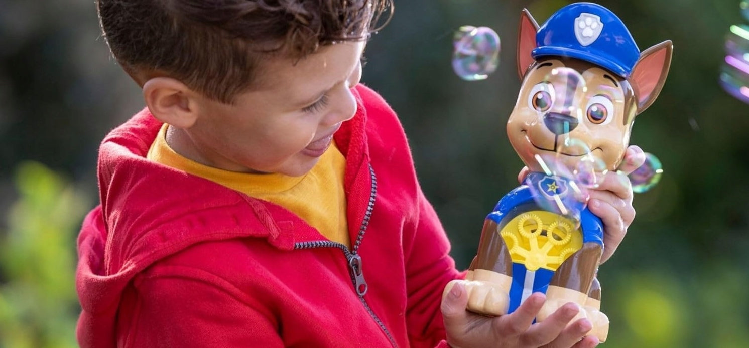 MACHINE DEVICE FOR MAKING SOAP BUBBLES WITH LIQUID PSI PATROL CHASE Character/Title Paw Patrol