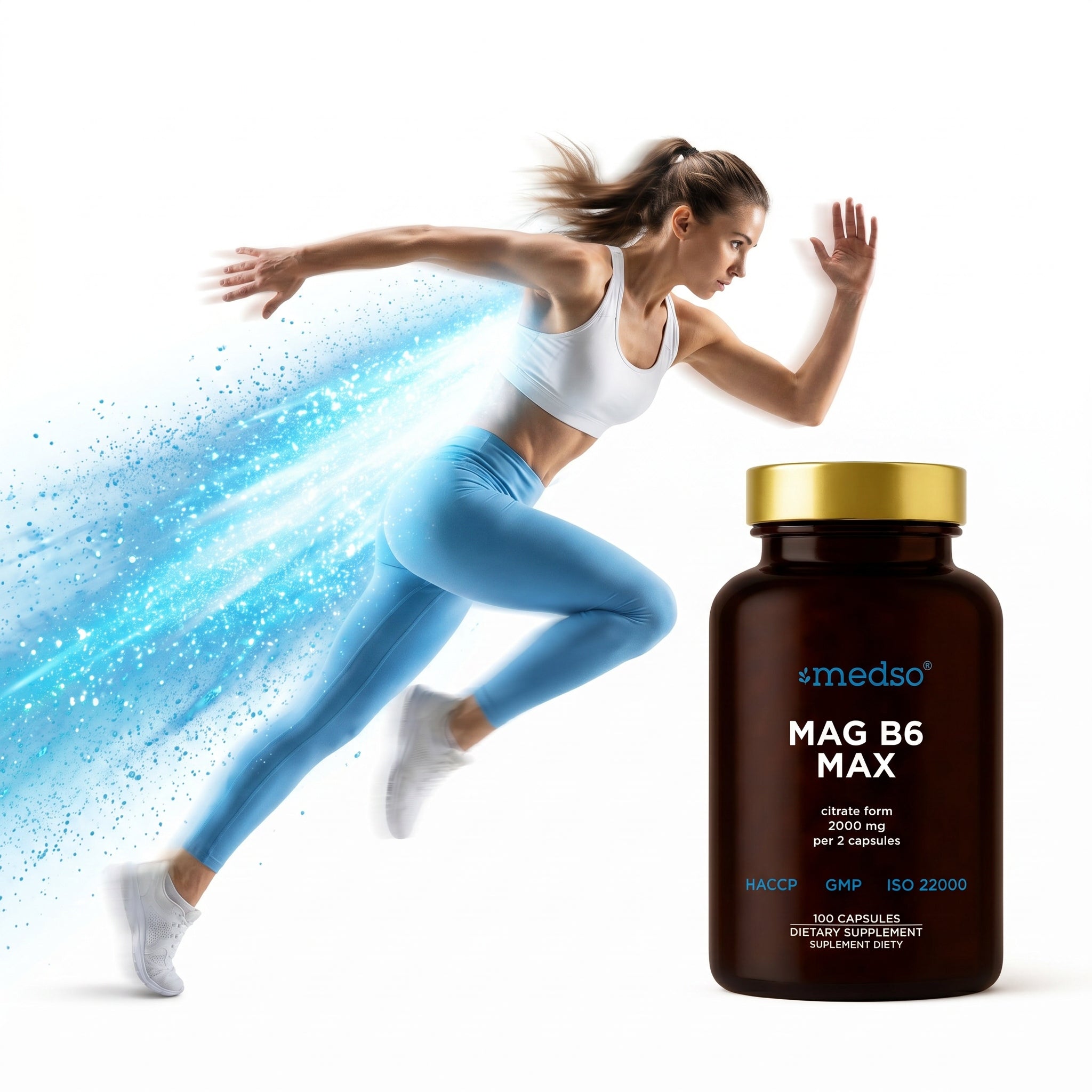 MAG B6 MAX 1000MG MAGNESIUM CITRATE MUSCLE SUPPORT NERVOUS SYSTEM 100CAPS. Form capsules