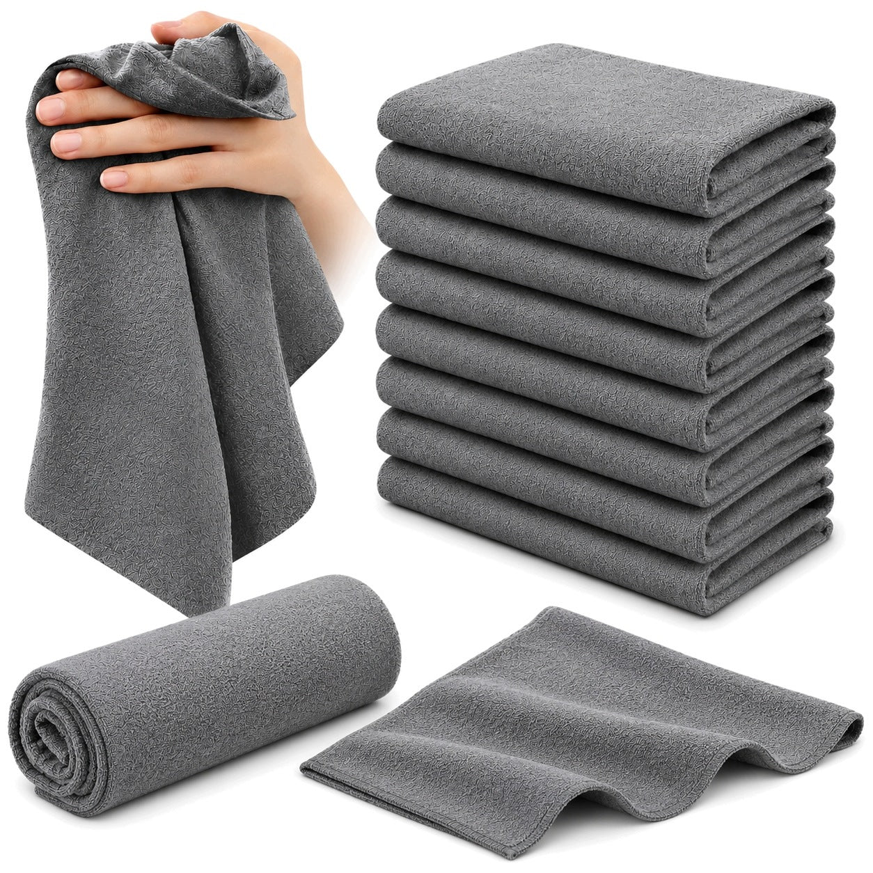 MAGIC CLEANING CLOTHS UNIVERSAL FOR STREAK-FREE WINDOWS 40X50CM 10PCS Packaging status original