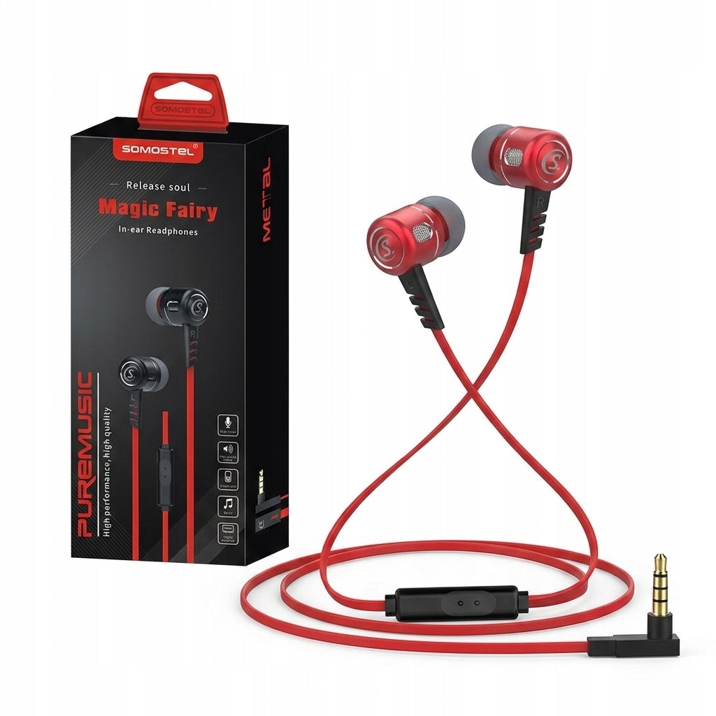 MAGIC FAIRY HEADPHONES UNIVERSAL SOMOSTEL RED IN-EAR SMS-CJ01
