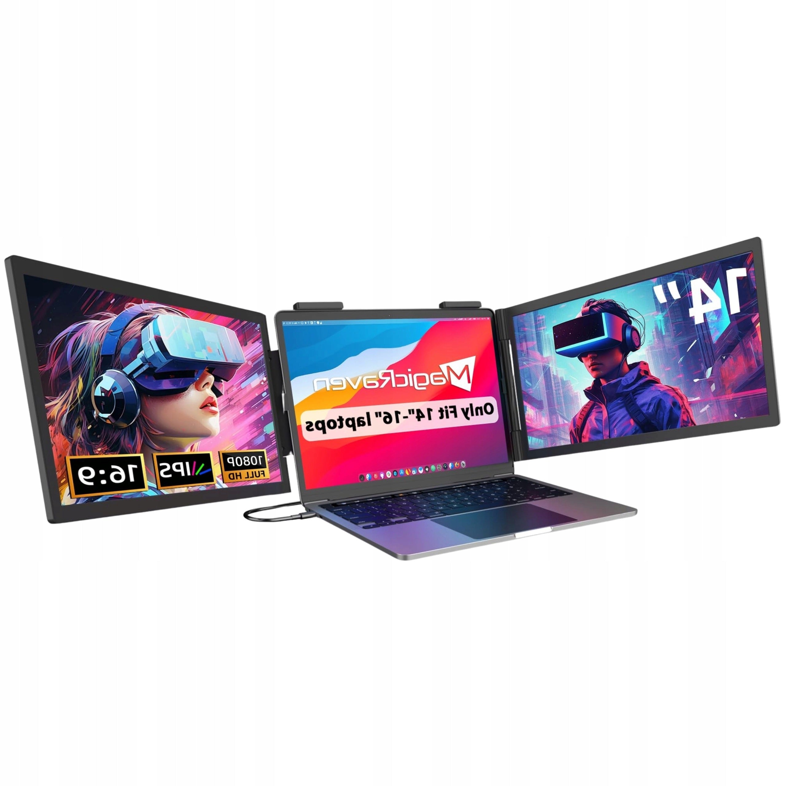 MAGICRAVEN 14 Inch Portable Monitor Z140A01D Dual Extension Screen