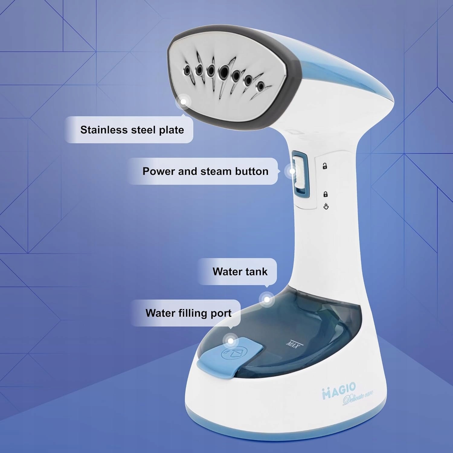MAGIO MG-333 Hand Steamer 1500W Fast Folding For Fabrics Power 1500 W