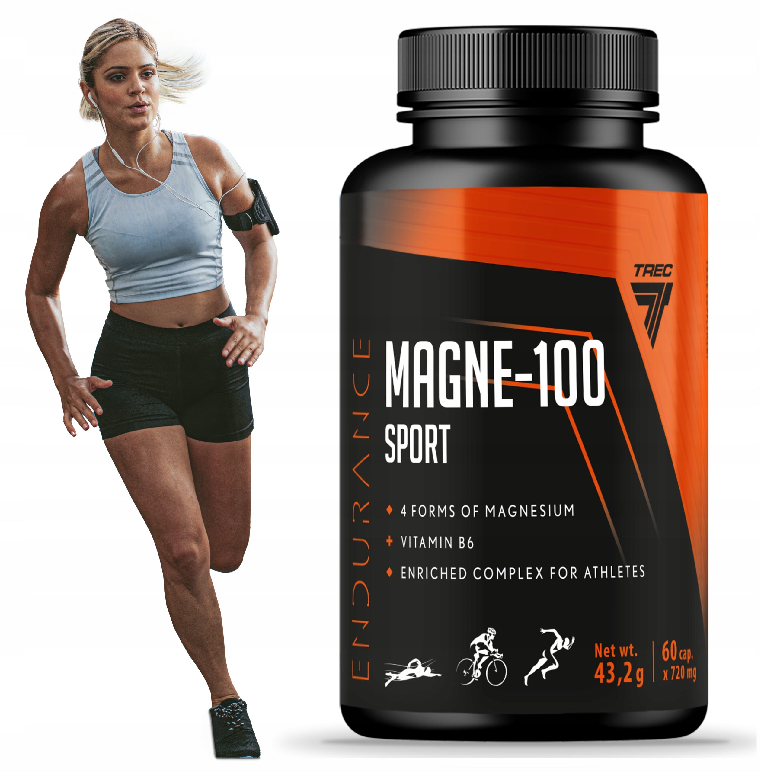 MAGNESIUM CAPSULES Magne-100 Sport 60 kaps Trec Endurance