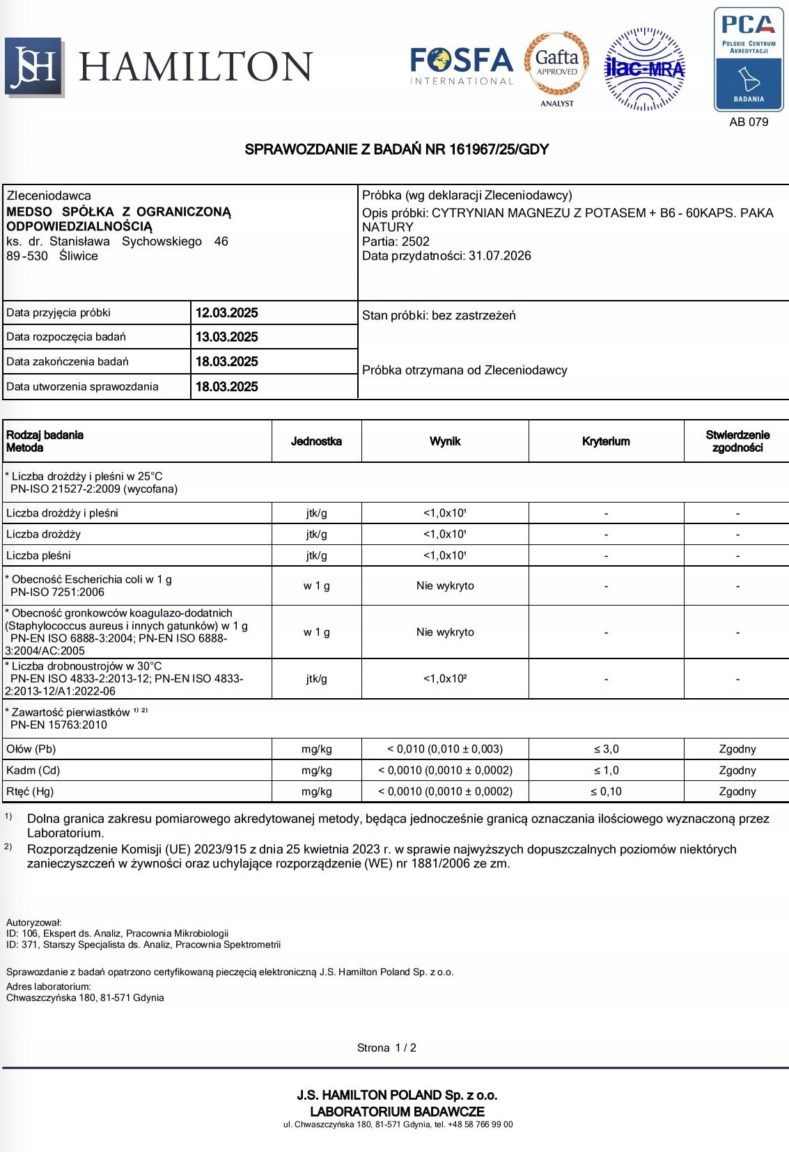 MAGNESIUM CITRATE 100mg WITH POTASSIUM 150mg + B6 for Blood Pressure SPASMS Paka Brand Paka Natury