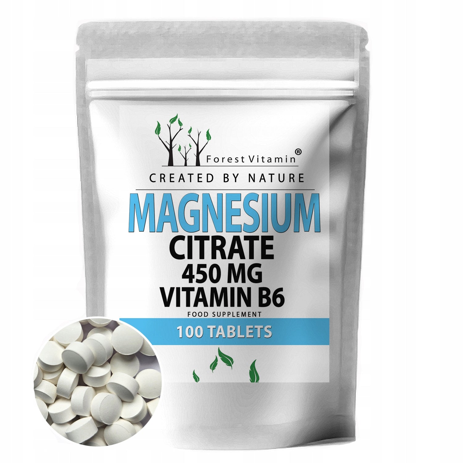 MAGNESIUM CITRATE MAGNESIUM 450 mg + B6 100 tab STRONG WORKING SMALL TABLETS