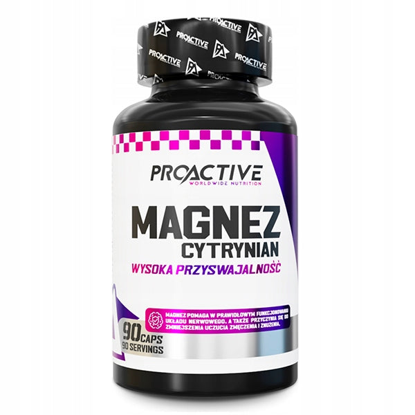 MAGNESIUM CITRATE fatigue cramps healthy bones PROACTIVE 90 capsules Brand ProActive