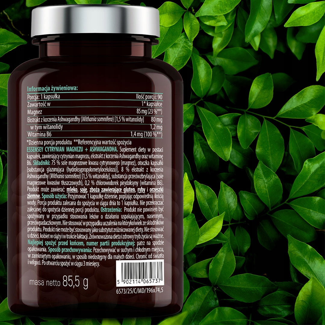 MAGNESIUM Citrate + ASHWAGANDHA FREEBIE Complex Stress Relaxation Sleep Fatigue Basic ingredient magnesium