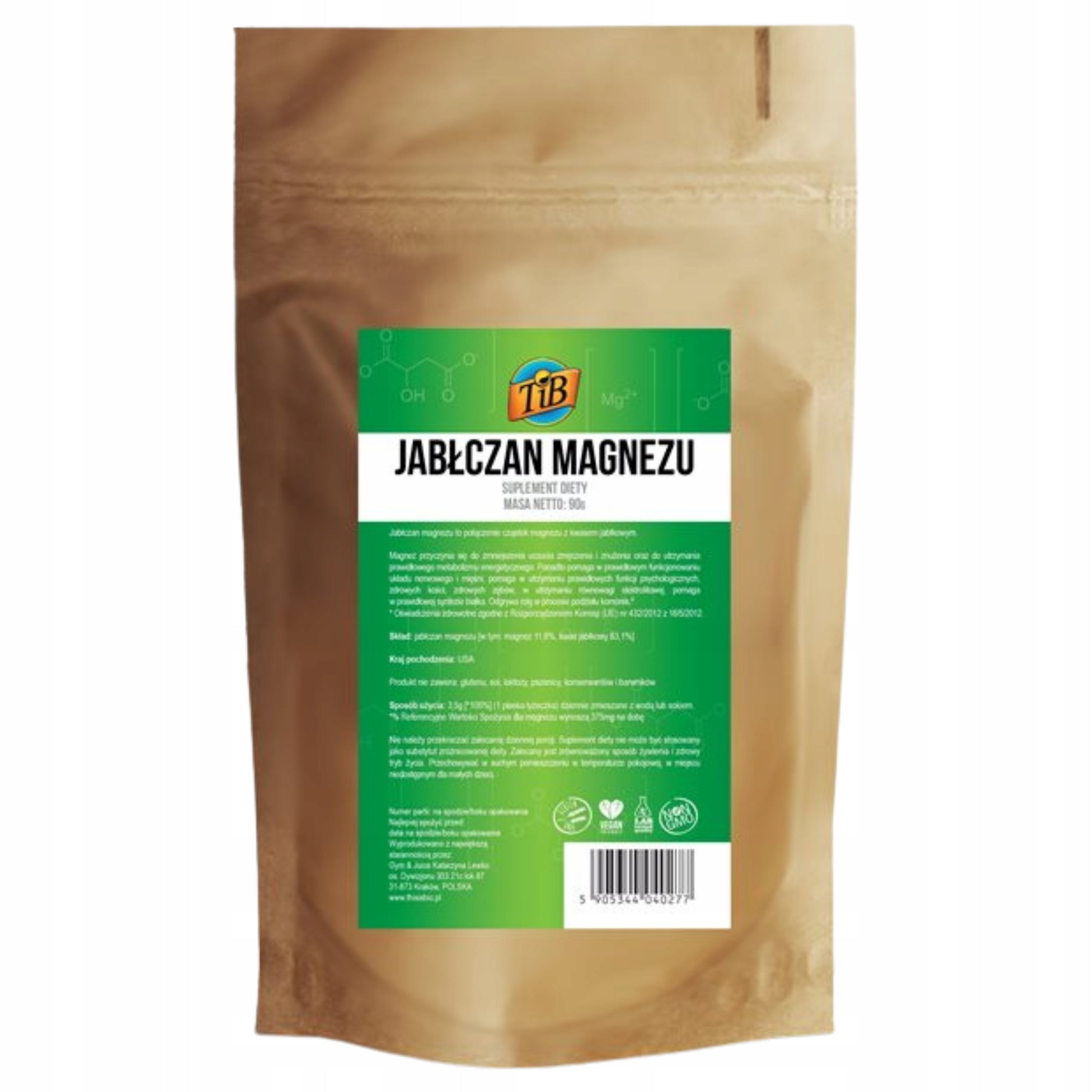 MAGNESIUM MALATE 100% Magnesium 90g Healthy Muscles Bone Teeth