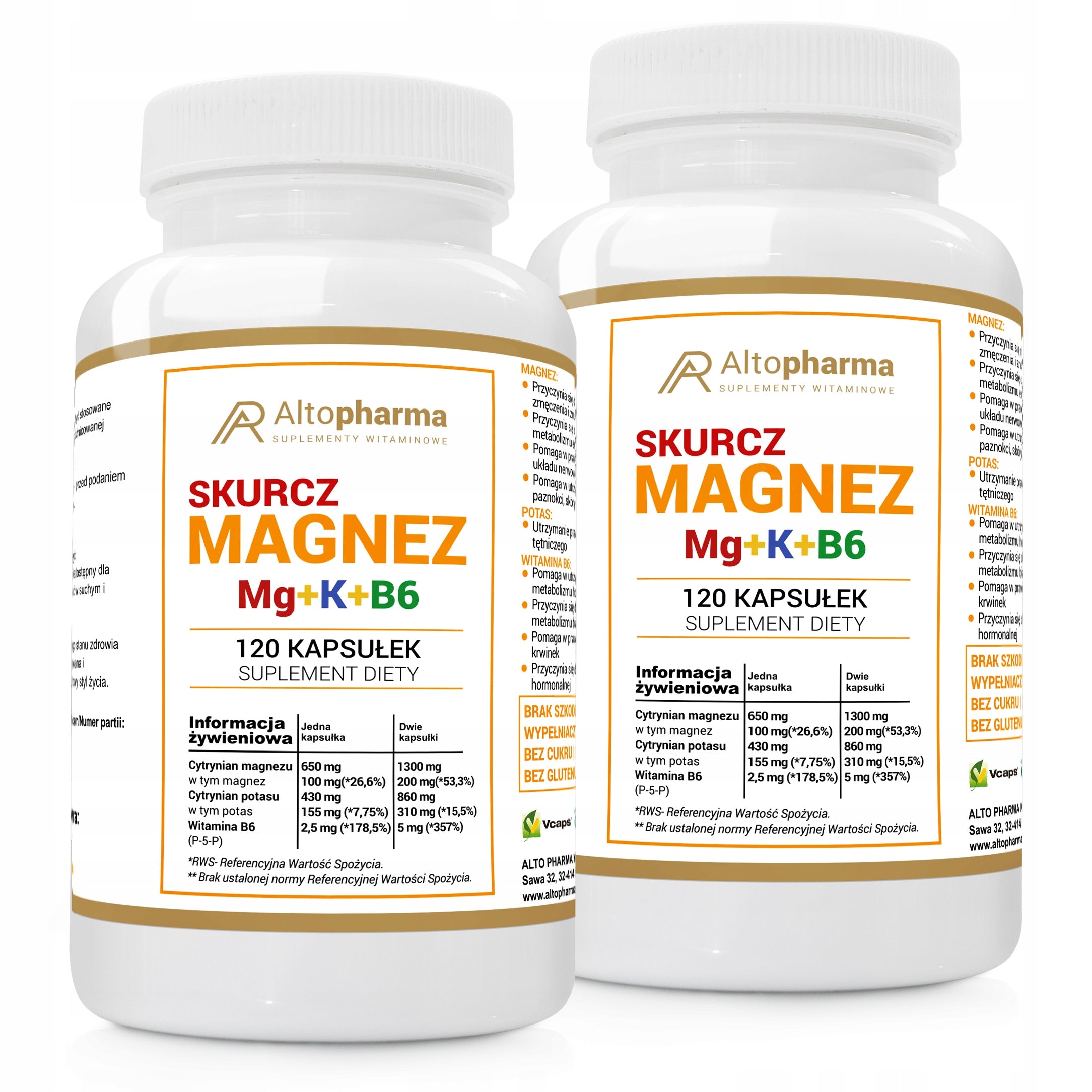 MAGNESIUM SHRINK Magnesium citrate + Potassium + B6 Muscle Regeneration 240 kap