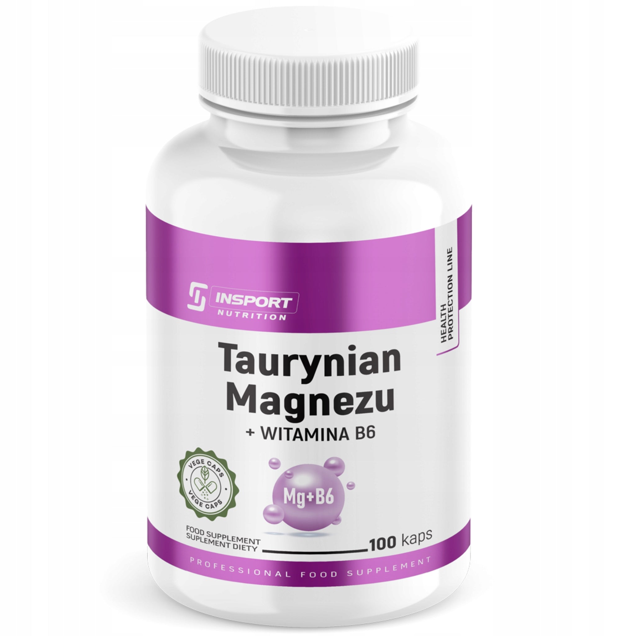 MAGNESIUM Taurate MAGNESIUM + B6 1600mg Muscle spasms 100 kap | INSPORT