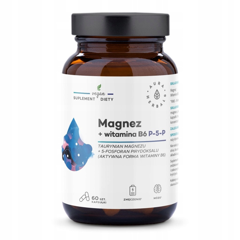 MAGNESIUM + VITAMIN B6 (P-5-P) PURE COMPOSITION Aura Herbals 60 kaps.