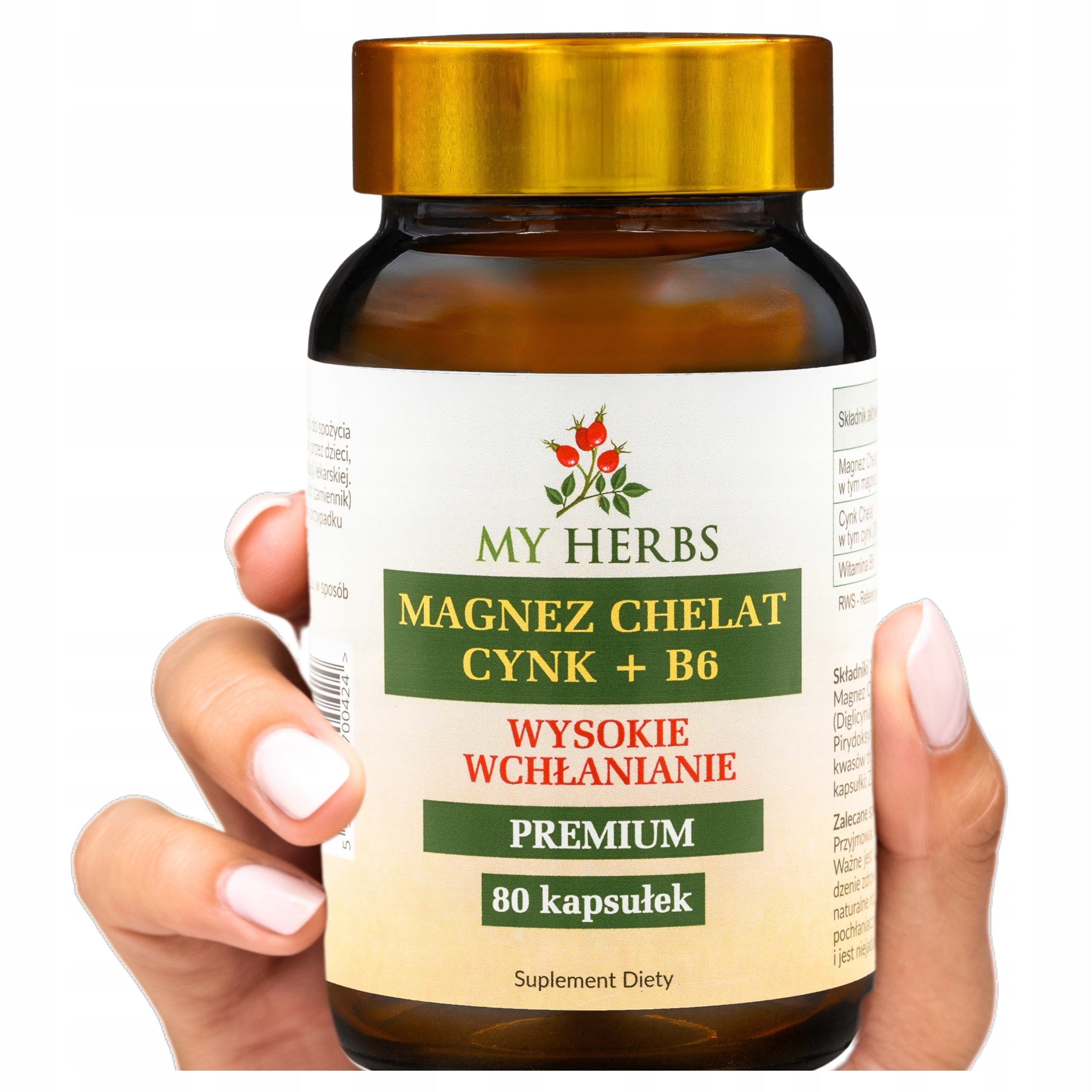 MAGNESIUM ZINC CHELATE + B6 80 CAPS. HIGH ABSORPTION