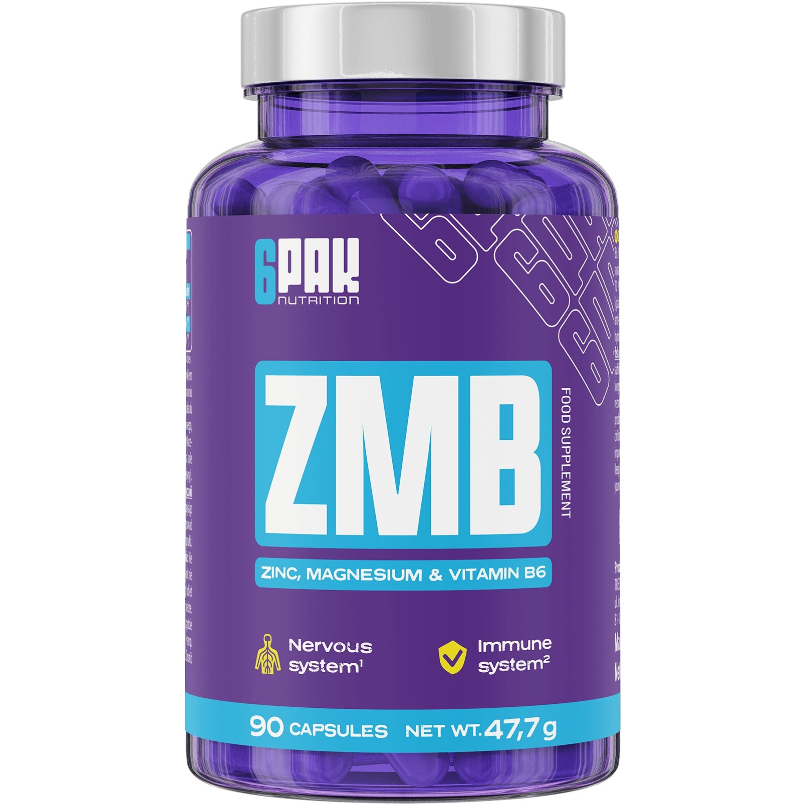 MAGNESIUM + ZINC + VITAMIN B6 Forte 90 Kaps Muscle Testosterone Nerves ZMA ZMB