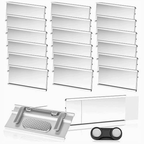 MAGNETIC ALUMINUM CLOTHES BADGES WITH NAME 20 PCS FOR WORK