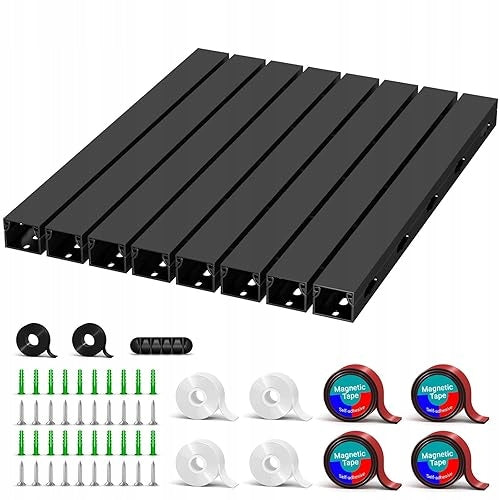 MAGNETIC CABLE ORGANIZER BLACK UNDER DESK SET OF 8 PCS. for home