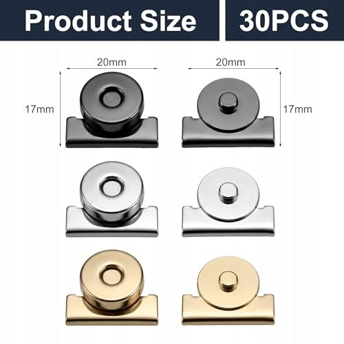 MAGNETIC CLOSURE 30 PAIRS FOR JACKET BAGS METAL SILVER GOLD BLACK Manufacturer code Bez marki