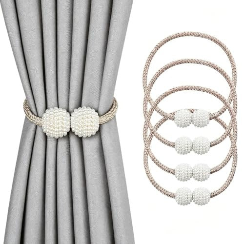 MAGNETIC CURTAIN HOLDERS BALL SHAPE COTTON 4 PCS COTTON Brand no brand
