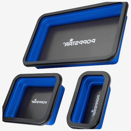 MAGNETIC FOLDING SILICONE TRAYS FOR WORKSHOP SET OF 3 PCS METAL